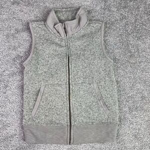 Crewcuts Sweater Vest Girl’s 4/5 (XS) Gray Mock Neck Full Zip Pockets G8755